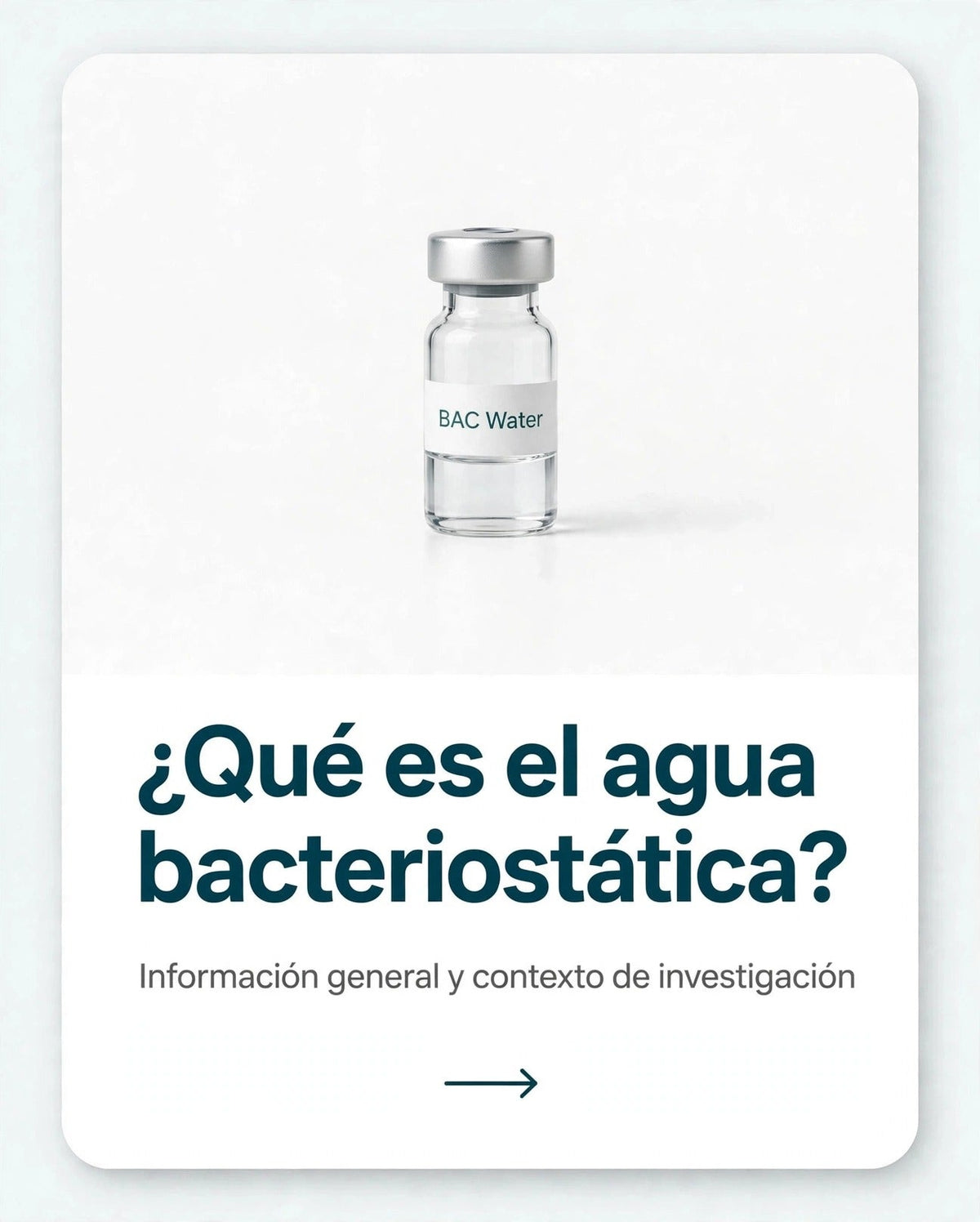 Agua bacteriostática BAC Water - vial